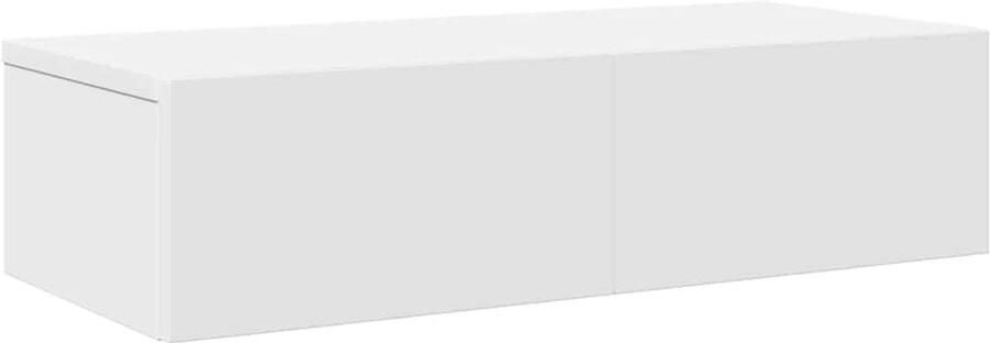 VidaXL Wandschap met lades 60x26 5x15 cm bewerkt hout wit Wandplank Wandplanken Wandplank Met Kast Wandopbergkast