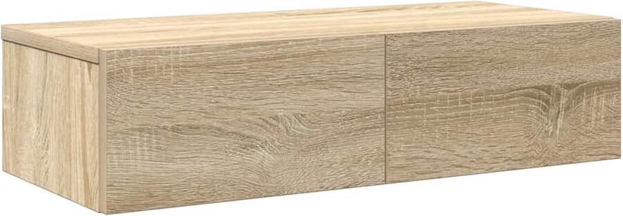 VidaXL Wandschap met lades 60x26 5x15cm Sonoma eiken Wandplankje Opberglade Houten Plank Salontafel Woonaccessoires