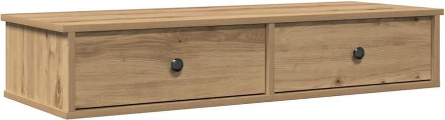 VidaXL Wandschap met lades Artisanaal Eiken Wandplankje Opbergkasten Houten Meubels Salontafel Tv Tafel