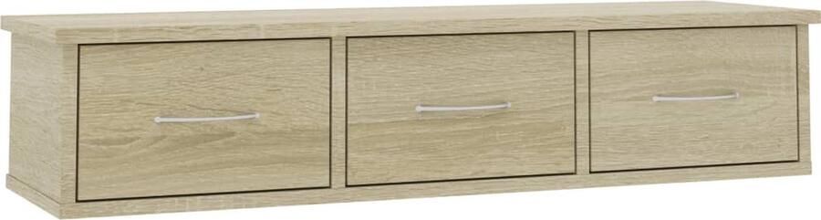 VidaXL Wandschap met Lades Sonoma Eiken 88 cm Wandkast Ladenkast Salontafel Bijzettafel Badkamer Kast