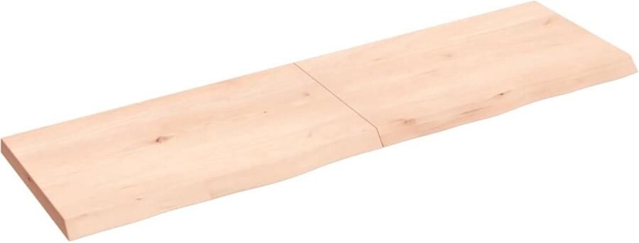 VidaXL Wandschap Onbehandeld Massief Eikenhout 140x40 cm Wandplankje Houten Wandplank Eikenhouten Wandplank Rustic Wandplank Handmade Wandplank