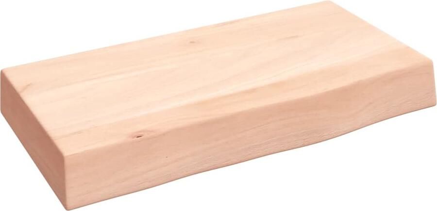 VidaXL Wandschap Onbehandeld Massief Eikenhout 40x20x6 cm Wandplank Houten Plank Eikenhouten Wandplank Rustic Wanddecoratie Muurplankje