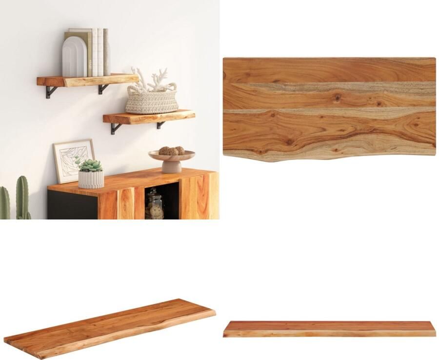 VidaXL Wandschap rechthoekig natuurlijke rand 40x20x2 5 cm acaciahout Wandschap Wandschappen Wandplank Muurplank
