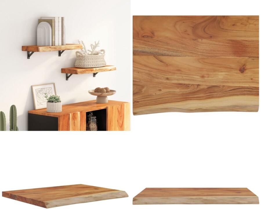 VidaXL Wandschap rechthoekig natuurlijke rand 40x30x2 5 cm acaciahout Wandschap Wandschappen Wandplank Muurplank