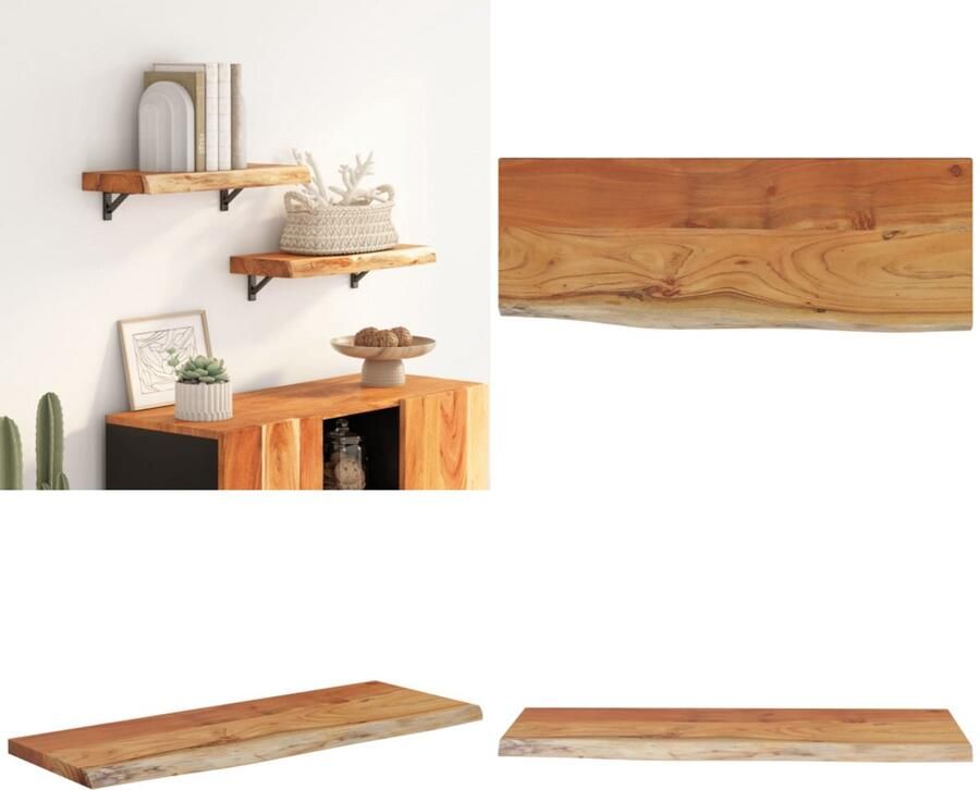 VidaXL Wandschap rechthoekig natuurlijke rand 50x20x2 5 cm acaciahout Wandschap Wandschappen Wandplank Muurplank