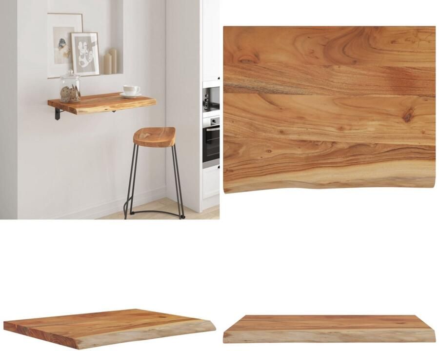 VidaXL Wandschap rechthoekig natuurlijke rand 50x40x3 8 cm acaciahout Wandschap Wandschappen Wandplank Muurplank