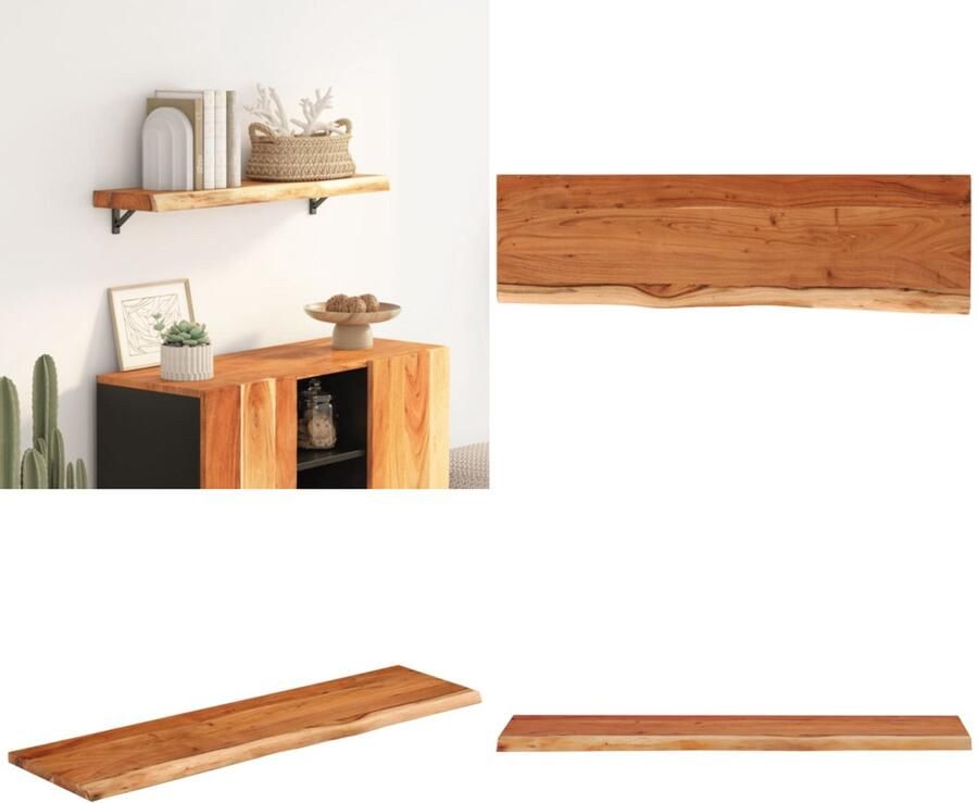 VidaXL Wandschap rechthoekig natuurlijke rand 70x20x3 8 cm acaciahout Wandschap Wandschappen Wandplank Muurplank
