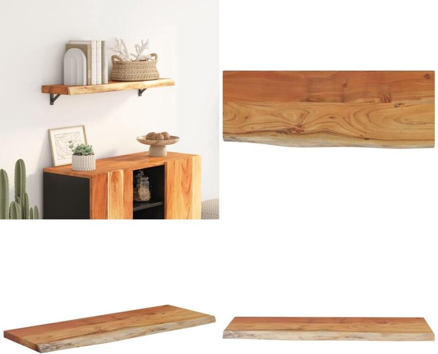 VidaXL Wandschap rechthoekig natuurlijke rand 70x30x2 5 cm acaciahout Wandschap Wandschappen Wandplank Muurplank