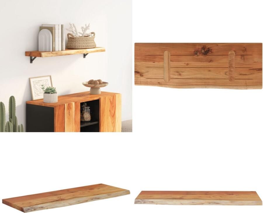 VidaXL Wandschap rechthoekig natuurlijke rand 70x30x3 8 cm acaciahout Wandschap Wandschappen Wandplank Muurplank