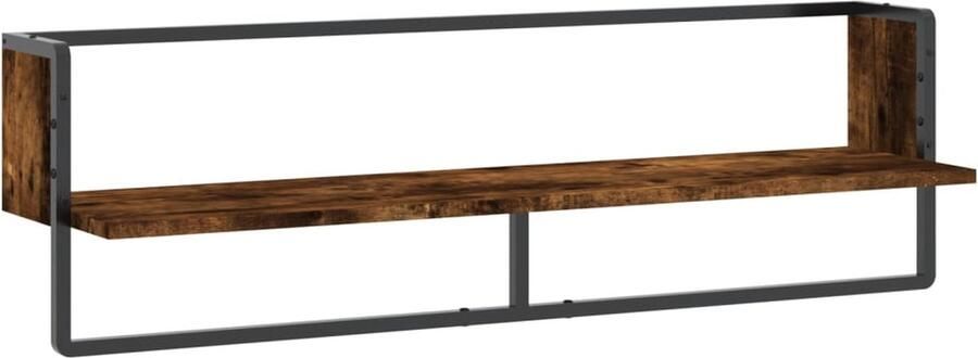 VidaXL Wandschap Stang 100x25x30cm Gerookt Eiken Zwevend Wandschap Houten Wanddecoratie Wandplanken Bergruimte Woondecoratie