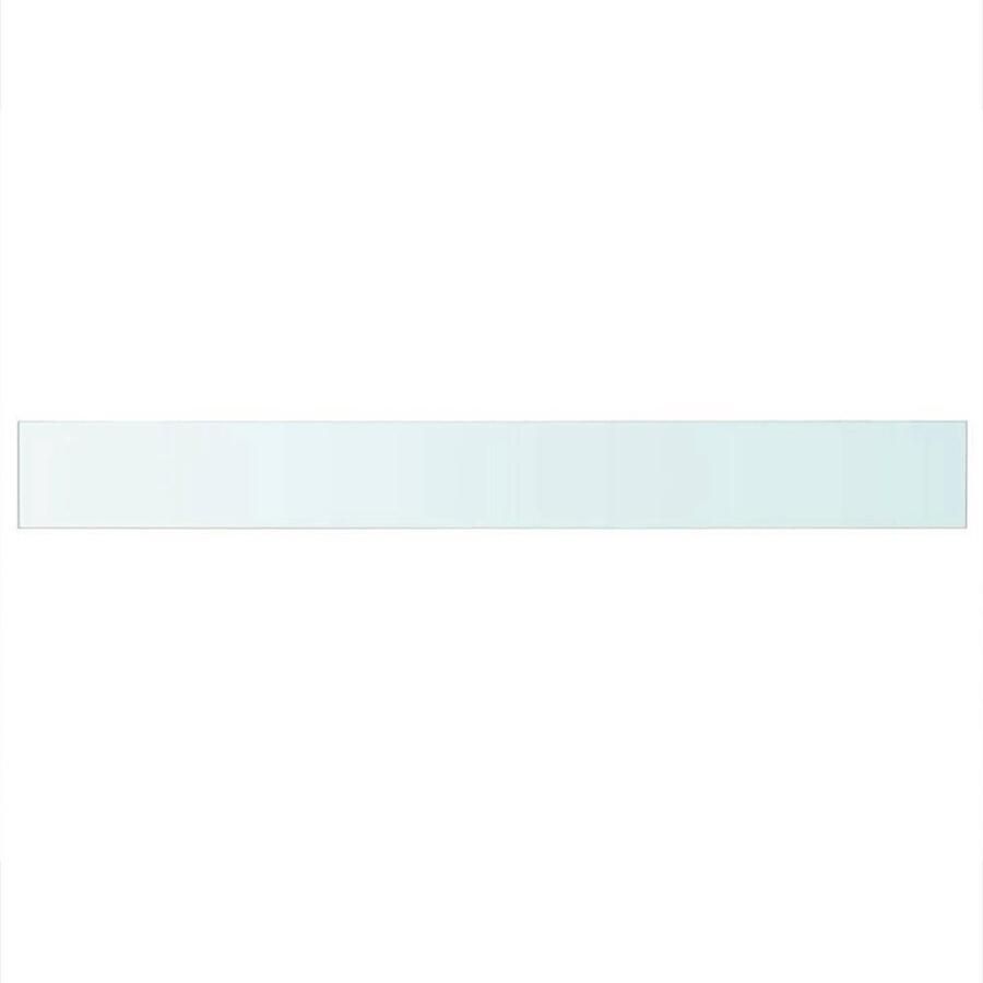 VidaXL Wandschap Transparant Glas 110x12 cm Glazen Wandplank Wandenplankje Vitrinekast Displayrek Decoratief Rek
