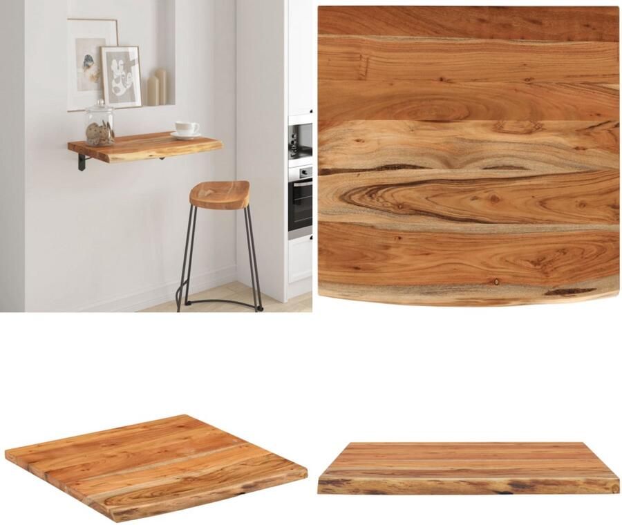 VidaXL Wandschap vierkant natuurlijke rand 40x40x2 5 cm acaciahout Wandschap Wandschappen Wandplank Muurplank