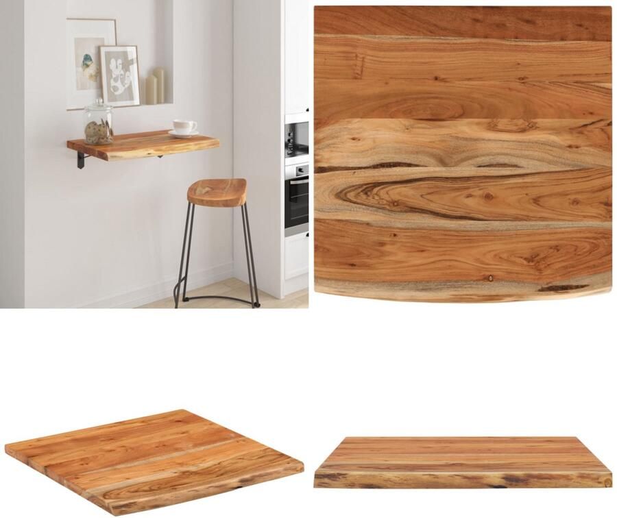 VidaXL Wandschap vierkant natuurlijke rand 40x40x3 8 cm acaciahout Wandschap Wandschappen Wandplank Muurplank