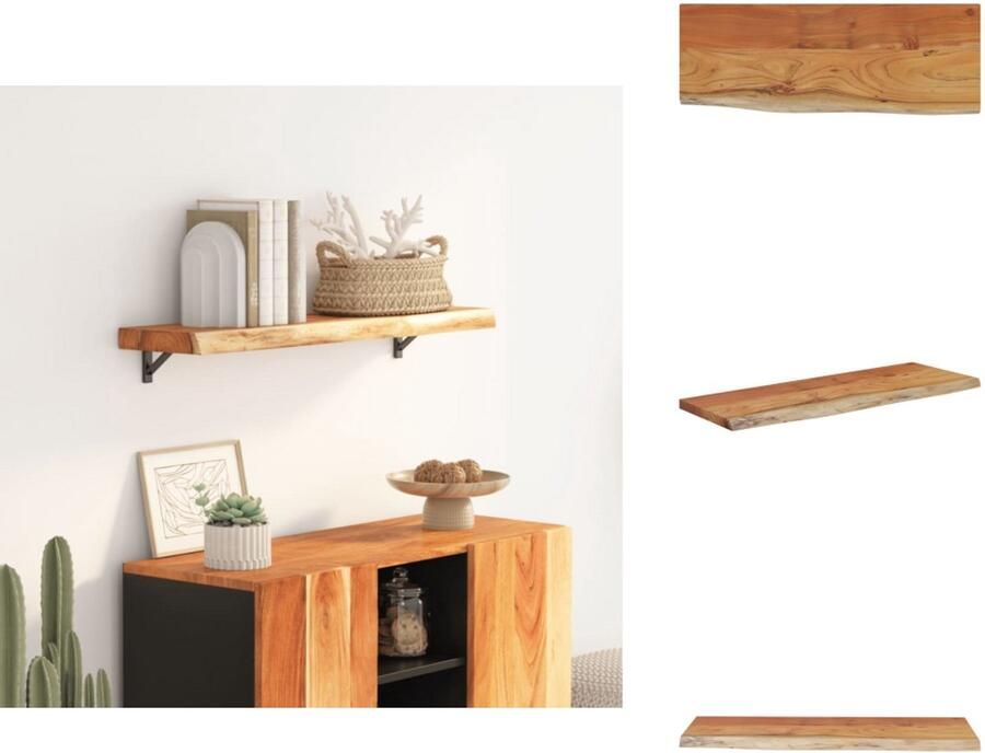 VidaXL Wandschap Wandschappen Wandplank Muurplank Wandschap rechthoekig natuurlijke rand 70x30x2 5 cm acaciahout
