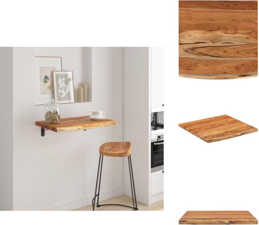 VidaXL Wandschap Wandschappen Wandplank Muurplank Wandschap vierkant natuurlijke rand 40x40x3 8 cm acaciahout