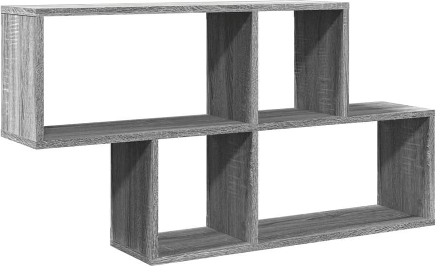 VidaXL Wandschap 100x20x53 cm bewerkt hout grijs sonoma eikenkleurig Wandschap Wandschappen Wandplank Wandrek
