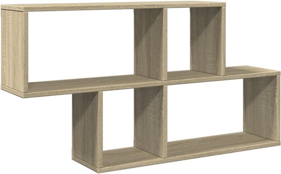 VidaXL Wandschap 100x20x53 cm Sonoma eiken Zwevend Wandschap Houten Wandplanken Opbergwand Salon Meubilair Badkamer Accessoires