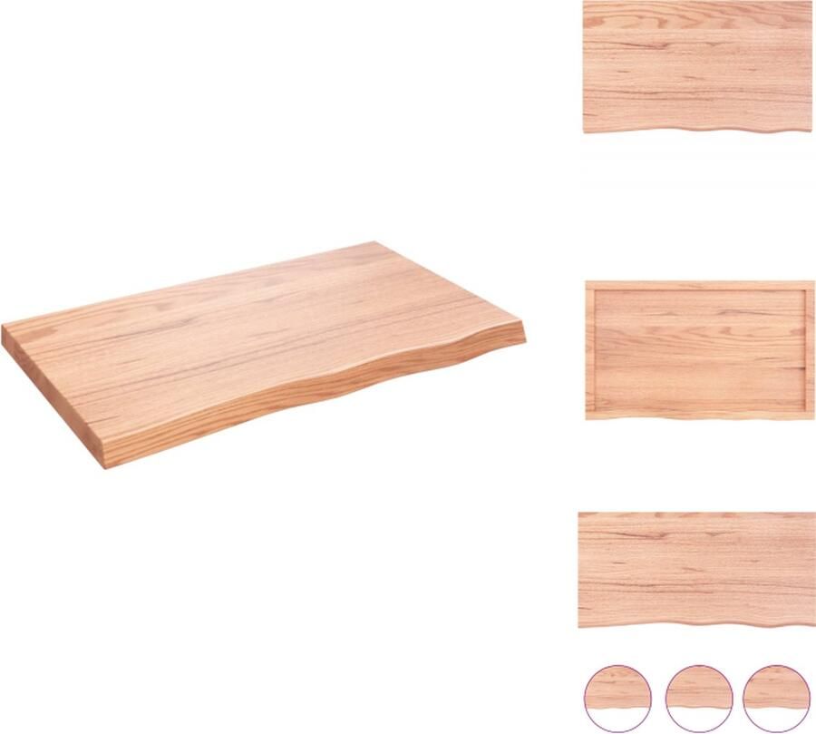 VidaXL Wandschap Wandschappen Wandplank Wandrek Wandschap 100x60x(2-6)cm behandeld massief eikenhout lichtbruin