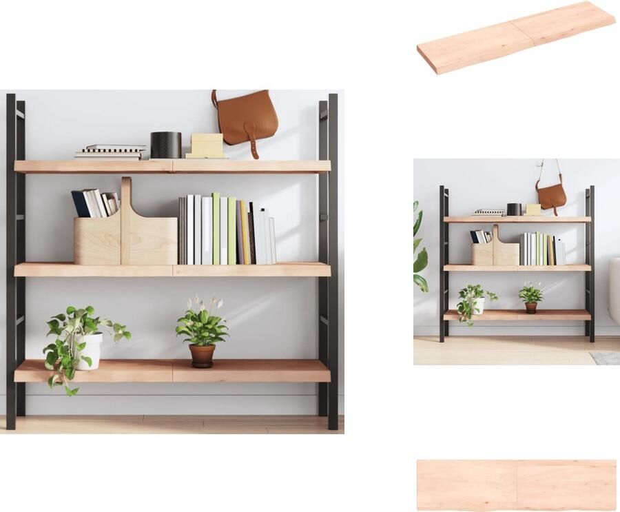 VidaXL Wandschap Wandschappen Wandplank Wandrek Wandschap 120x30x4 cm onbehandeld massief eikenhout