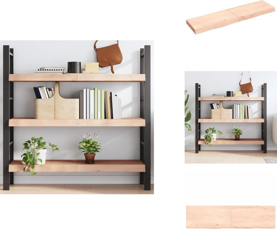 VidaXL Wandschap Wandschappen Wandplank Wandrek Wandschap 120x30x6 cm onbehandeld massief eikenhout