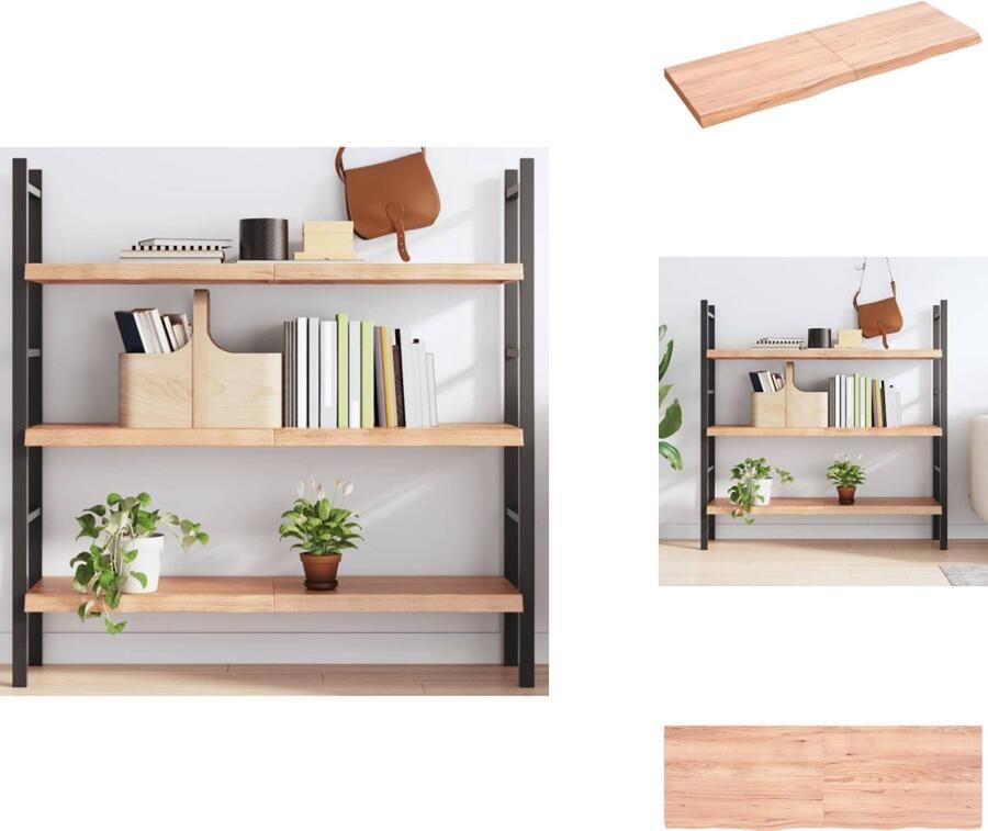 VidaXL Wandschap Wandschappen Wandplank Wandrek Wandschap 120x40x(2-4)cm behandeld massief eikenhout lichtbruin