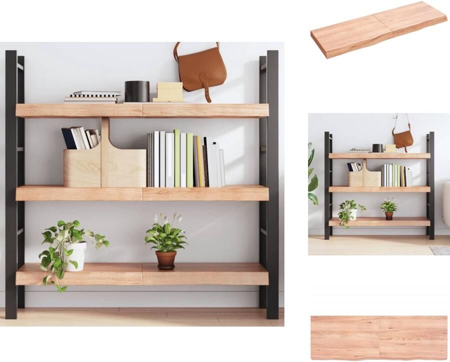 VidaXL Wandschap Wandschappen Wandplank Wandrek Wandschap 120x40x(2-6)cm behandeld massief eikenhout lichtbruin