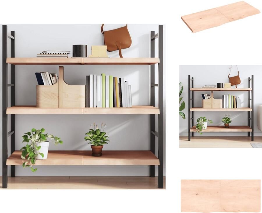 VidaXL Wandschap Wandschappen Wandplank Wandrek Wandschap 120x50x(2-4) cm onbehandeld massief eikenhout