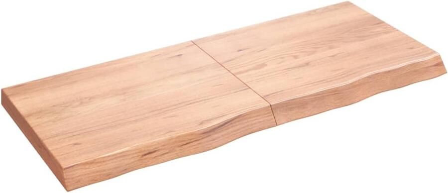 VidaXL Wandschap 120x50cm Massief Eikenhout Lichtbruin Wandplanken Eikenhouten Meubels Woondecoratie Opbergoplossingen Living Accessoires
