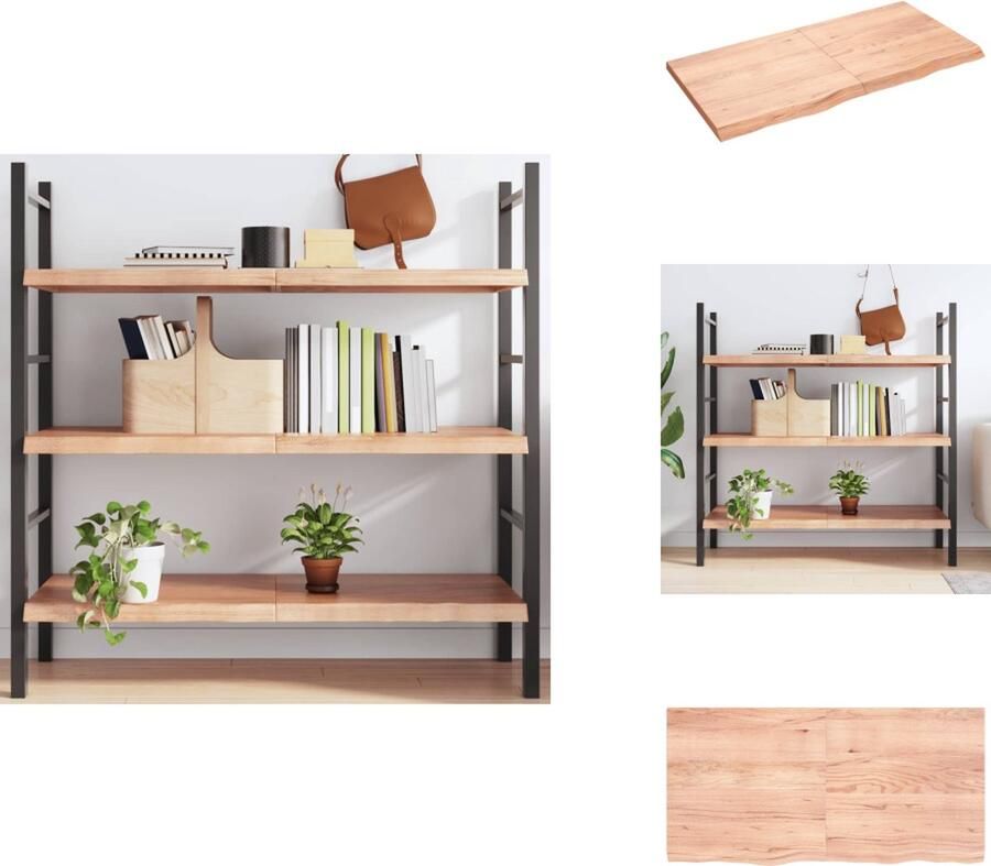 VidaXL Wandschap Wandschappen Wandplank Wandrek Wandschap 120x60x(2-4)cm behandeld massief eikenhout lichtbruin