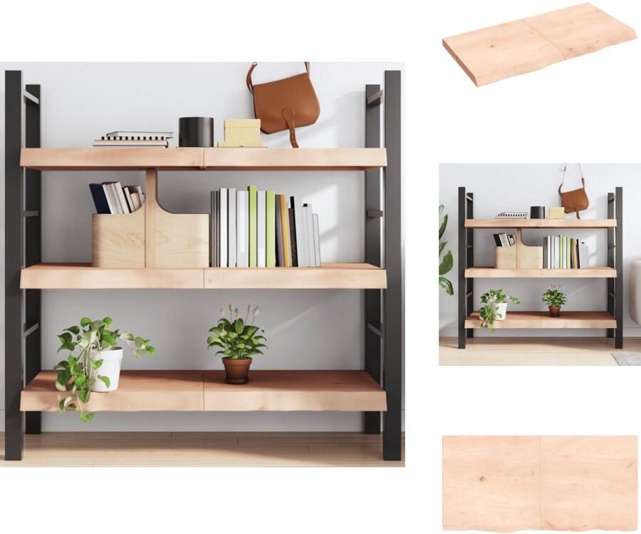 VidaXL Wandschap Wandschappen Wandplank Wandrek Wandschap 120x60x(2-6) cm onbehandeld massief eikenhout