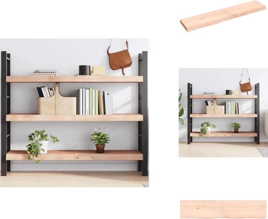 VidaXL Wandschap Wandschappen Wandplank Wandrek Wandschap 140x30x6 cm onbehandeld massief eikenhout