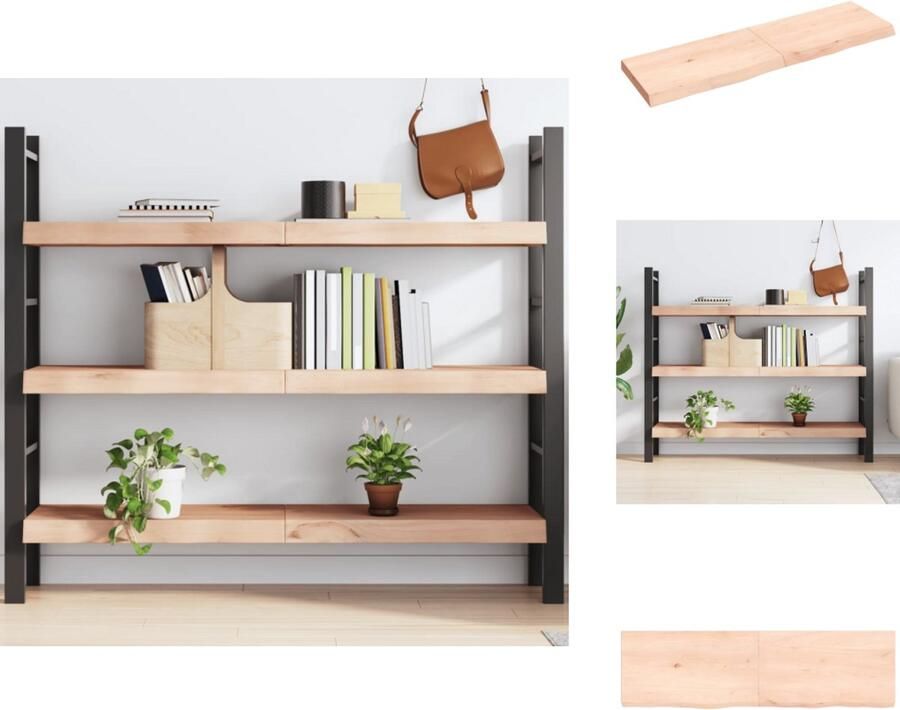 VidaXL Wandschap Wandschappen Wandplank Wandrek Wandschap 140x40x(2-6) cm onbehandeld massief eikenhout