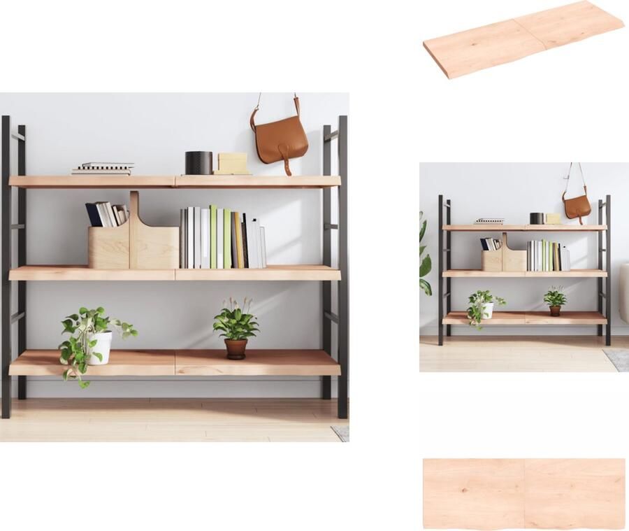 VidaXL Wandschap Wandschappen Wandplank Wandrek Wandschap 140x50x(2-4) cm onbehandeld massief eikenhout