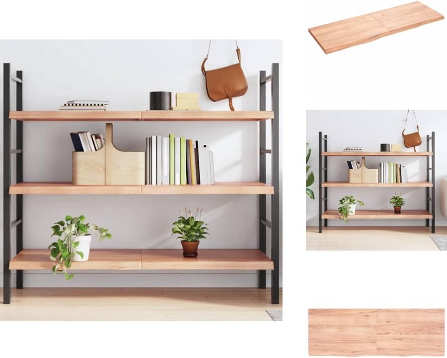 VidaXL Wandschap Wandschappen Wandplank Wandrek Wandschap 140x50x(2-4)cm behandeld massief eikenhout lichtbruin