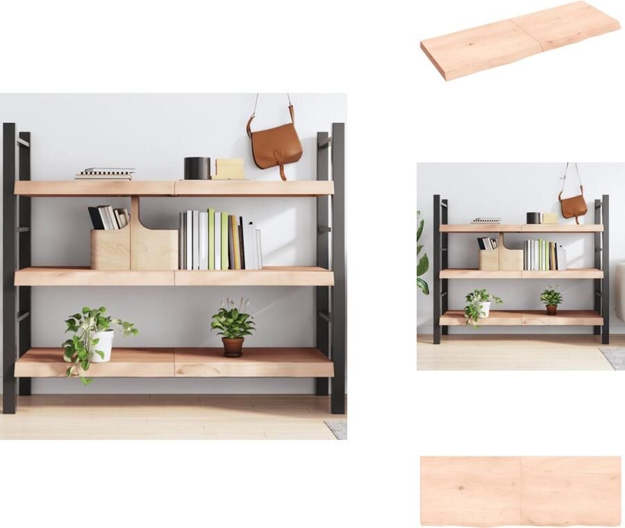 VidaXL Wandschap Wandschappen Wandplank Wandrek Wandschap 140x50x(2-6) cm onbehandeld massief eikenhout