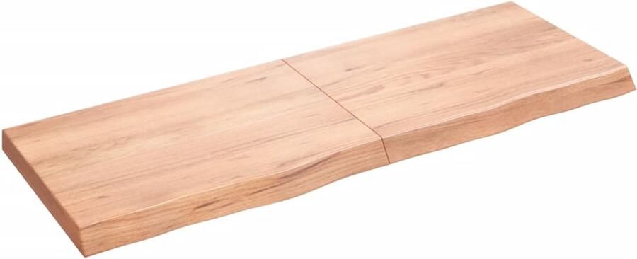 VidaXL Wandschap Massief Eikenhout 140x50 cm Wandplank Rustic Style Eikenhouten Plank Opbergruimte Muurplanken