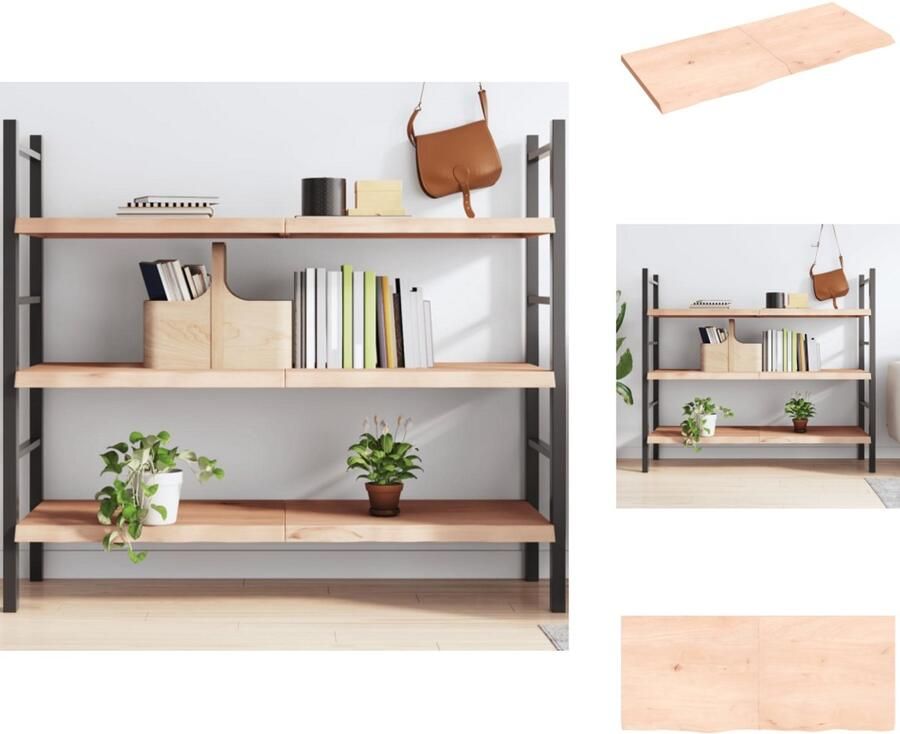 VidaXL Wandschap Wandschappen Wandplank Wandrek Wandschap 140x60x(2-4) cm onbehandeld massief eikenhout