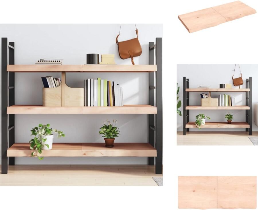 VidaXL Wandschap Wandschappen Wandplank Wandrek Wandschap 140x60x(2-6) cm onbehandeld massief eikenhout