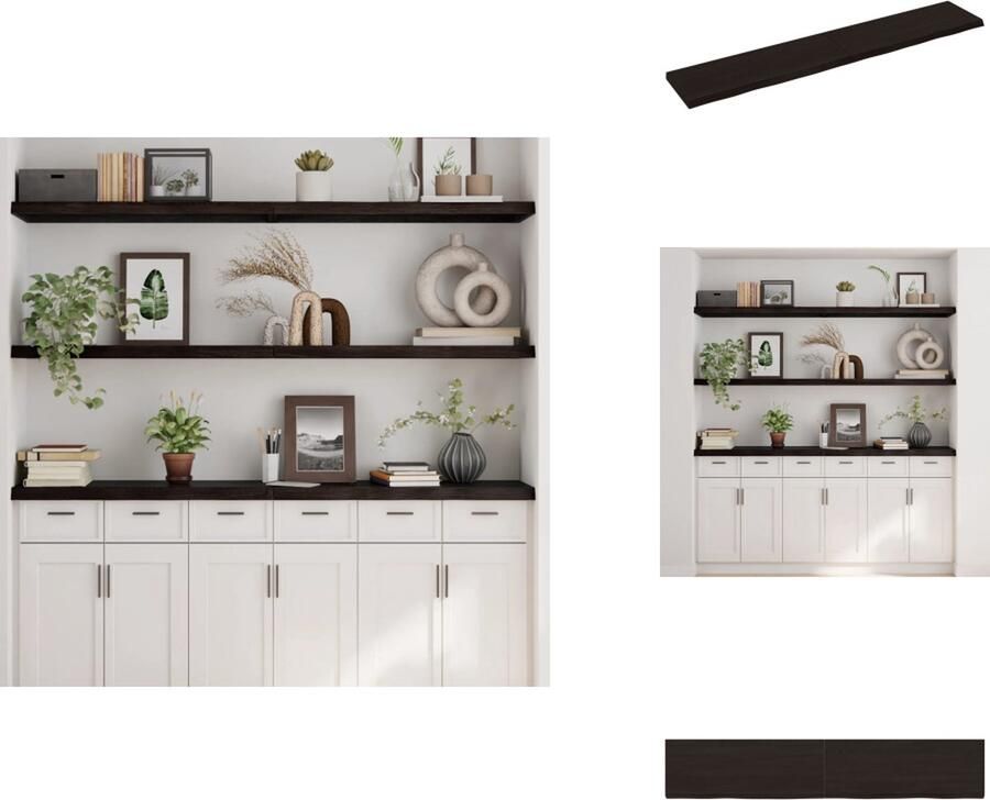 VidaXL Wandschap Wandschappen Wandplank Wandrek Wandschap 160x30x4 cm behandeld massief eikenhout donkergrijs