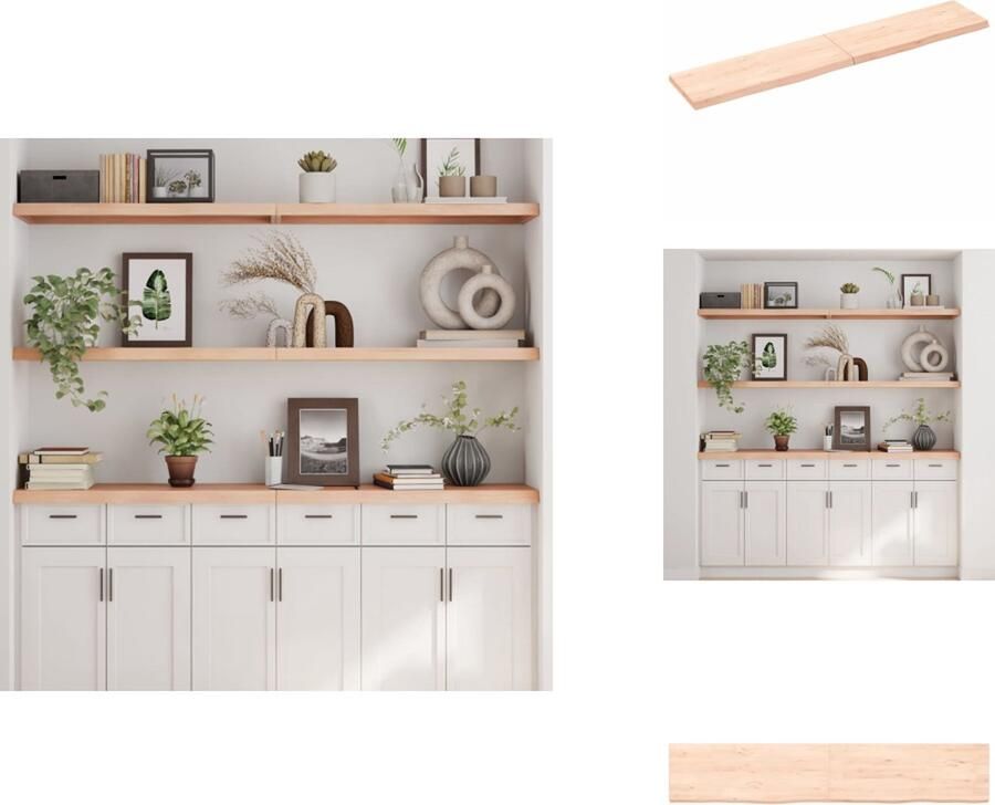 VidaXL Wandschap Wandschappen Wandplank Wandrek Wandschap 160x30x4 cm onbehandeld massief eikenhout