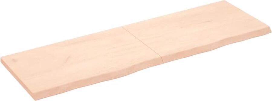 VidaXL Wandschap Massief Eikenhout 160x50 cm Wandplank Houten Plank Eikenhouten Wandplank Rustic Decor Opbergruimte