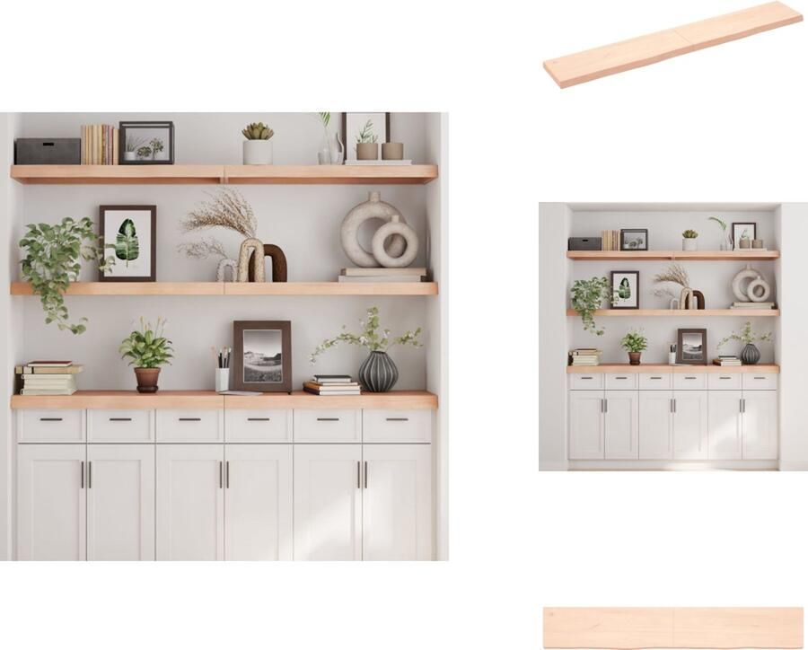 VidaXL Wandschap Wandschappen Wandplank Wandrek Wandschap 180x30x6 cm onbehandeld massief eikenhout
