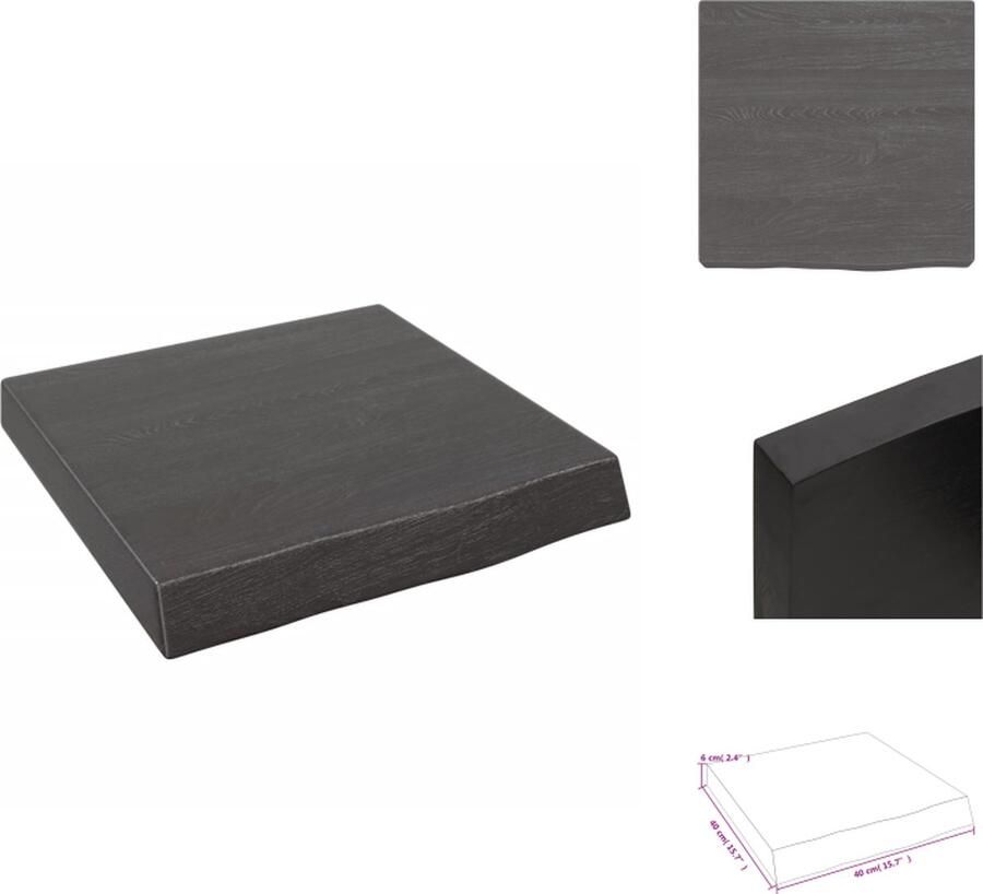 VidaXL Wandschap Wandschappen Wandplank Wandrek Wandschap 40x40x(2-6)cm behandeld massief eikenhout donkerbruin