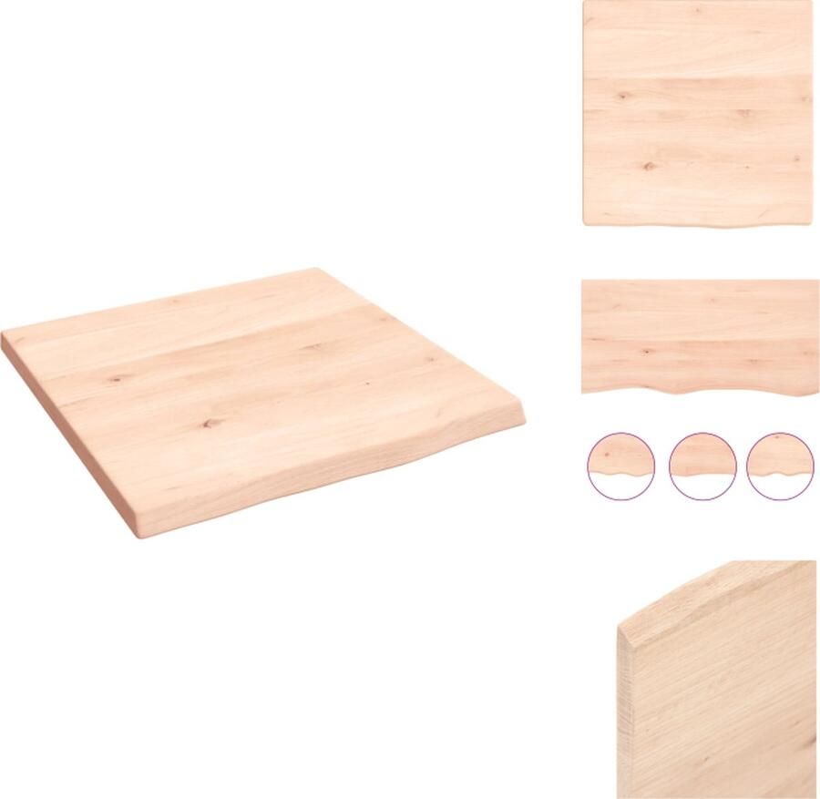 VidaXL Wandschap Wandschappen Wandplank Wandrek Wandschap 40x40x2 cm onbehandeld massief eikenhout