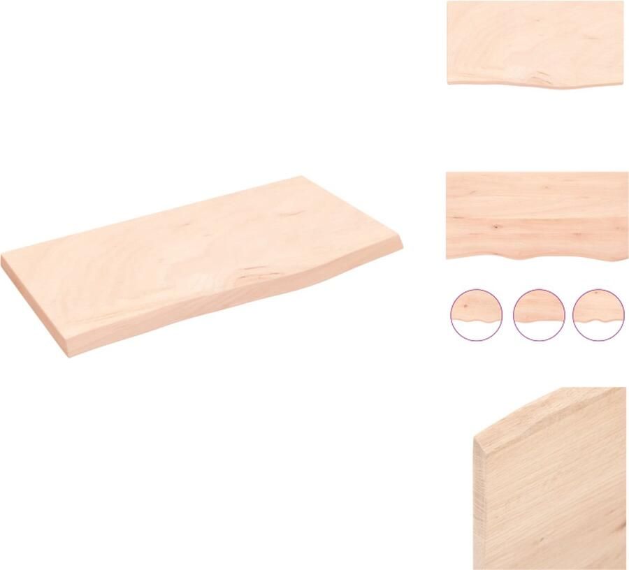 VidaXL Wandschap Wandschappen Wandplank Wandrek Wandschap 60x30x2 cm onbehandeld massief eikenhout