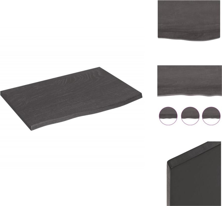 VidaXL Wandschap Wandschappen Wandplank Wandrek Wandschap 60x40x2 cm behandeld massief eikenhout donkergrijs