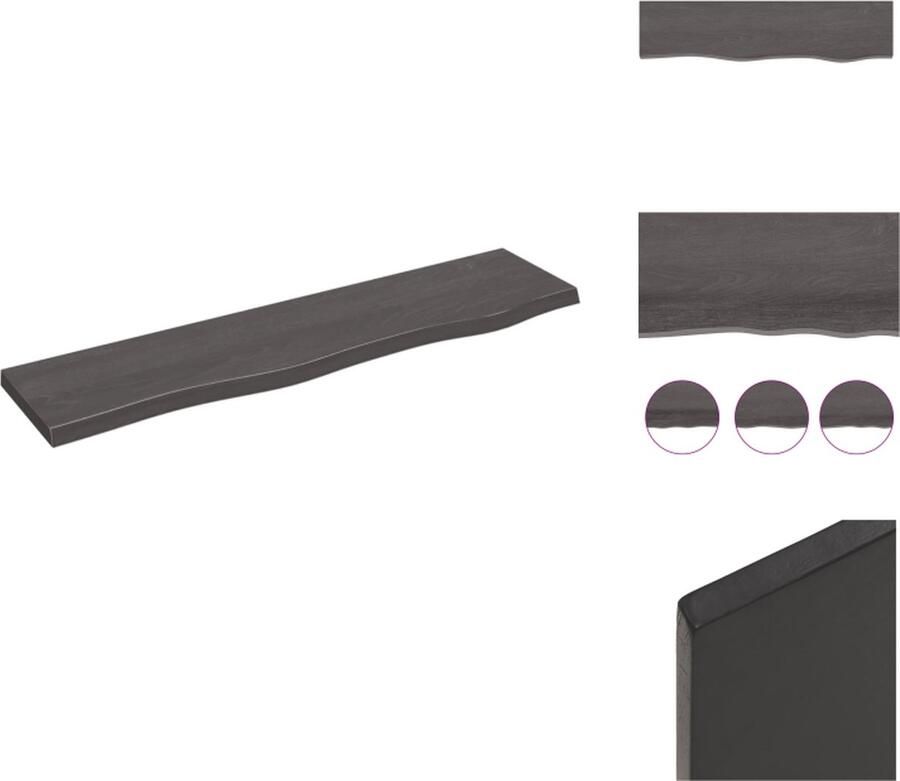 VidaXL Wandschap Wandschappen Wandplank Wandrek Wandschap 80x20x2 cm behandeld massief eikenhout donkergrijs