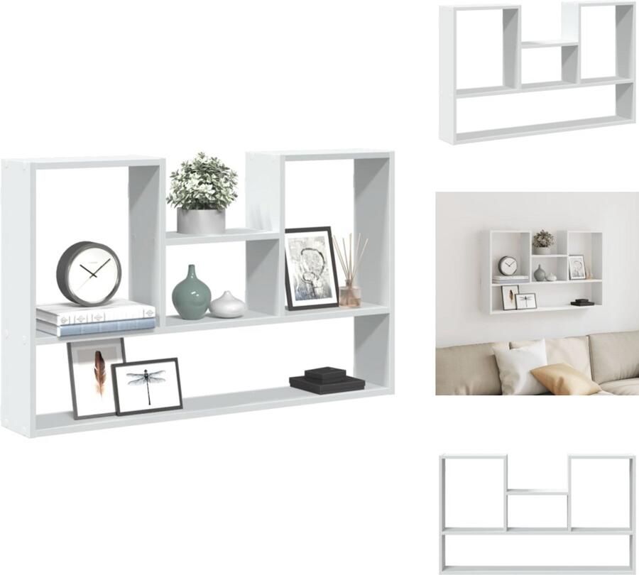 VidaXL Wandschap Wandschappen Wandplank Wandrek Wandschap 99x15x60 cm bewerkt hout wit