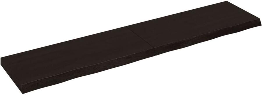 VidaXL Wandschap Massief Eikenhout Donkerbruin Wandplanken Houten Wandplank Eikenhouten Plank Vintage Wandplank Rustic Wandplank
