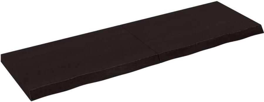 VidaXL Wandschap behandeld massief eikenhout donkerbruin Wandschap Wandschappen Wandplank Wandrek